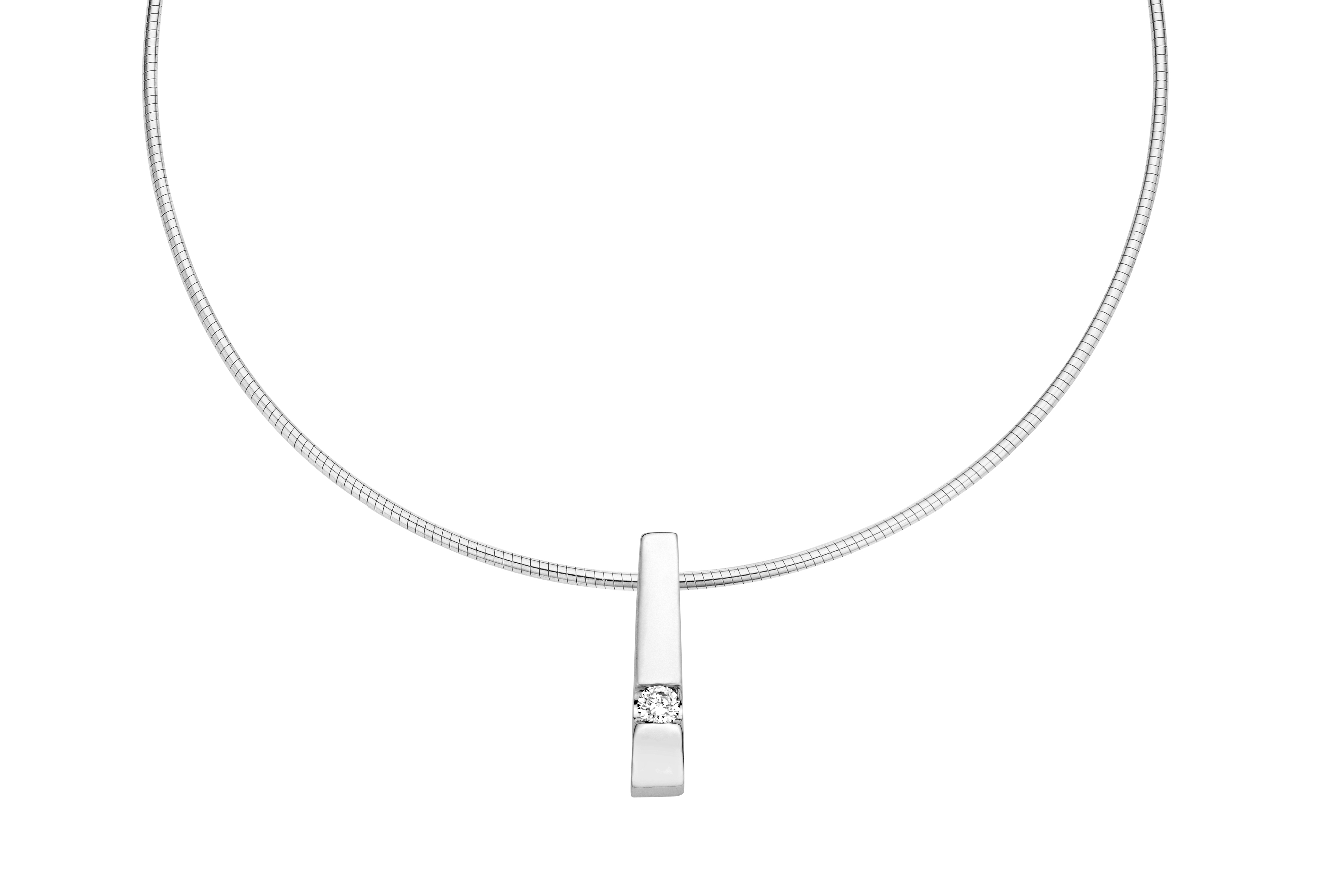 Briljant witgouden hanger Stretto met 0.06ct. diamant (G/VSi) exclusief collier